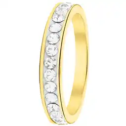 Lucardi Stalen goldplated kinderring met kristal aanbieding