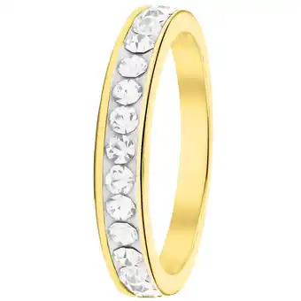 Lucardi Stalen goldplated kinderring met kristal aanbieding
