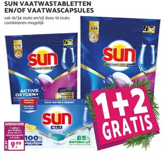 Coop SUN VAATWASTABLETTEN EN/OF VAATWASCAPSULES aanbieding