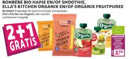 Coop BONBÉBÉ BIO HAPJE EN/OF SMOOTHIE, ELLA'S KITCHEN ORGANIX EN/OF ORGANIX FRUITPUREE aanbieding