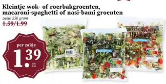 Coop Kleintje wok- of roerbakgroenten, macaroni-spaghetti of nasi-bami groenten aanbieding