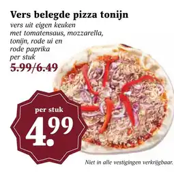 Coop Vers belegde pizza tonijn aanbieding