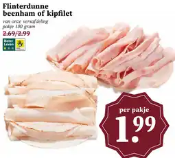 Coop Flinterdunne beenham of kipfilet aanbieding