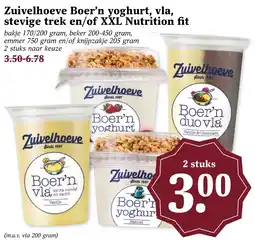 Coop Zuivelhoeve Boer'n yoghurt, vla, stevige trek en/of XXL Nutrition fit aanbieding