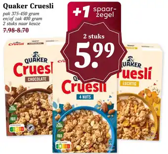 Coop Quaker Cruesli aanbieding