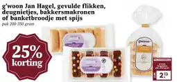 Coop g'woon Jan Hagel, gevulde flikken, deugnietjes, bakkersmakronen of banketbroodje met spijs aanbieding
