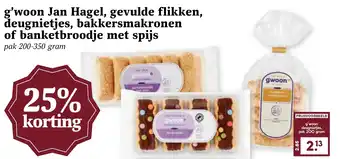 Coop g'woon Jan Hagel, gevulde flikken, deugnietjes, bakkersmakronen of banketbroodje met spijs aanbieding