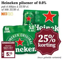Coop Heineken pilsener of 0.0% aanbieding