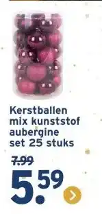 GAMMA Kerstballen mix kunststof aubergine aanbieding
