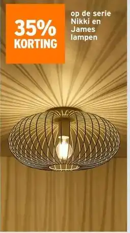 GAMMA de serie Nikki en James lampen aanbieding