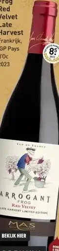Gall & Gall Arrogant Frog Red Velvet Late Harvest 75CL aanbieding