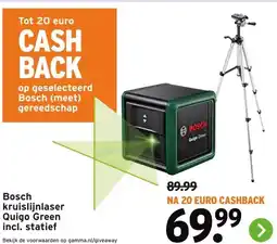 GAMMA Bosch kruislijnlaser Quigo Green aanbieding