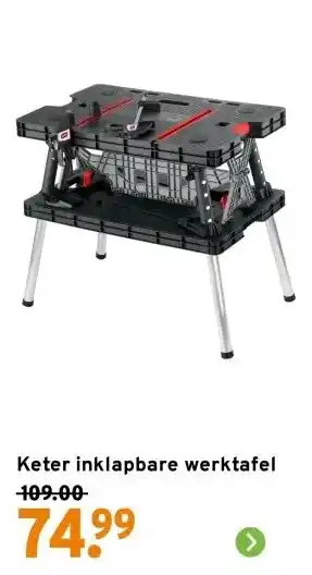 GAMMA Keter inklapbare werktafel aanbieding