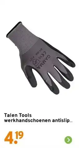 GAMMA Talen Tools werkhandschoenen antislip XL grijs aanbieding