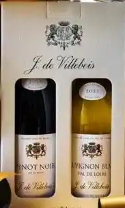 Gall & Gall J. de Villebois Sauvignon Blanc & Pinot Noir Cadeaupakket 2X75CL aanbieding