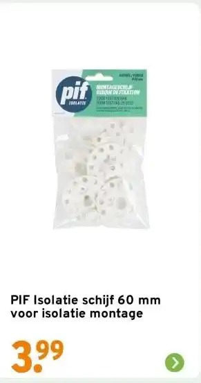 GAMMA PIF Isolatie schijf 60 mm voor isolatie montage aanbieding