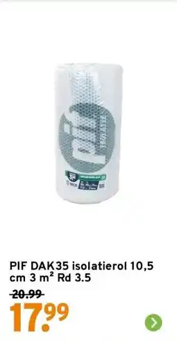 GAMMA PIF DAK35 isolatierol 10,5 cm 3 m² Rd 3.5 aanbieding