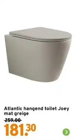 GAMMA Atlantic hangend toilet Joey mat greige aanbieding