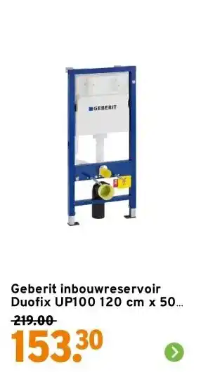 GAMMA Geberit inbouwreservoir Duofix UP100 120 cm x 50 cm x 12 cm aanbieding