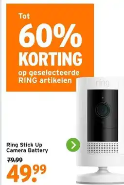 GAMMA Ring Stick Up Camera Battery aanbieding