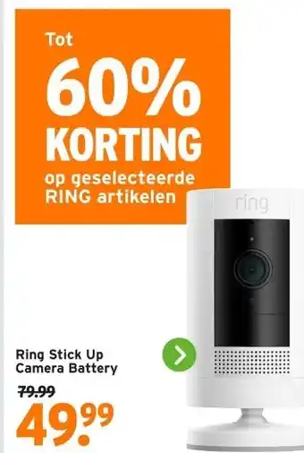 GAMMA Ring Stick Up Camera Battery aanbieding