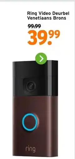 GAMMA Ring Video Deurbel Venetiaans Brons aanbieding