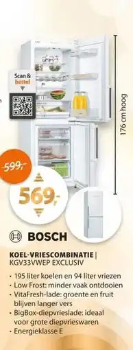 Expert Bosch KGV33VWEP EXCLUSIV aanbieding