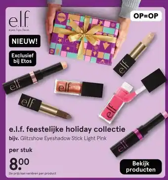Etos e.l.f. feestelijke holiday collectie aanbieding