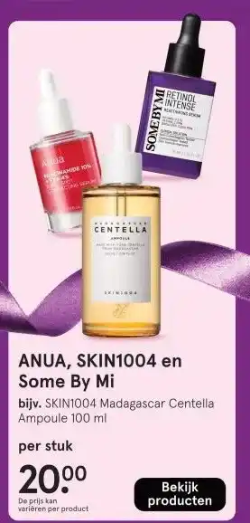Etos ANUA, SKIN1004 en Some By Mi aanbieding