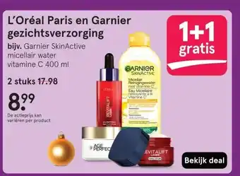 Etos L'Oréal Paris en Garnier gezichtsverzorging aanbieding