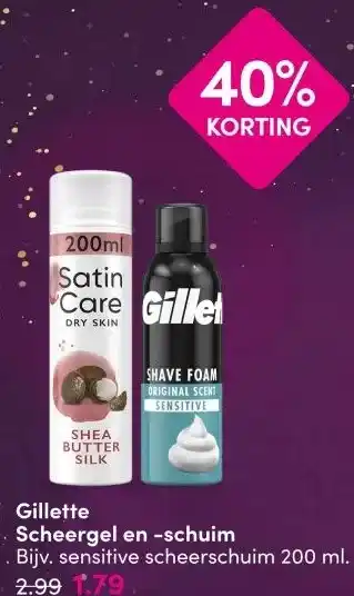 DA Gillette Scheergel en -schuim aanbieding