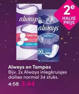 DA Always en Tampax aanbieding
