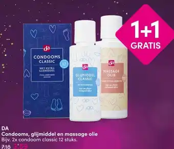 DA DA Condooms, glijmiddel en massage olie . aanbieding