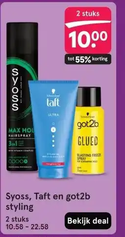 Etos Syoss, Taft en got2b styling aanbieding
