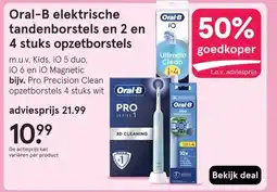 Etos Oral-B elektrische tandenborstels en 2 en 4 stuks opzetborstels aanbieding