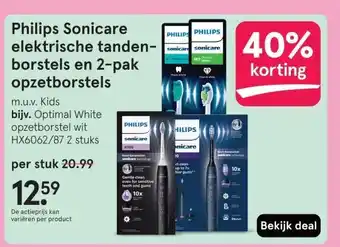 Etos Philips Sonicare elektrische tanden- borstels en 2-pak opzetborstels aanbieding