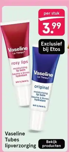 Etos Vaseline Tubes lipverzorging aanbieding