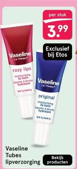 Etos Vaseline Tubes lipverzorging aanbieding
