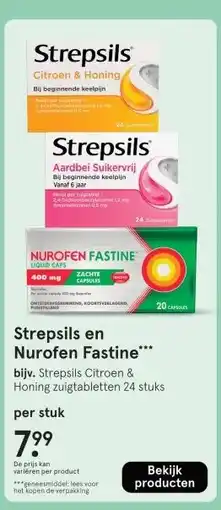 Etos Strepsils en Nurofen Fastine aanbieding