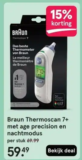 Etos Braun Thermoscan 7+ met age precision en nachtmodus aanbieding