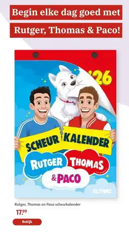 Bruna Rutger, Thomas en Paco scheurkalender aanbieding