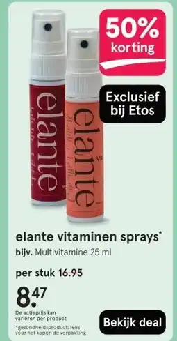 Etos elante vitaminen sprays aanbieding