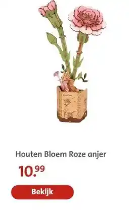 Bruna Houten Bloem Roze anjer aanbieding