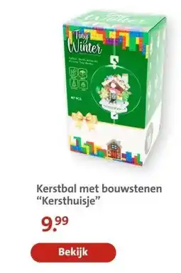 Bruna Kerstbal met bouwstenen Kersthuisje aanbieding