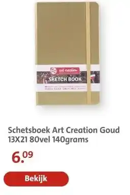 Bruna Schetsboek Art Creation Goud 13X21 80vel 140grams aanbieding