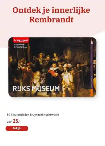 Bruna 50 kleurpotloden Bruynzeel Nachtwacht aanbieding