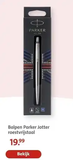 Bruna Balpen Parker Jotter roestvrijstaal aanbieding