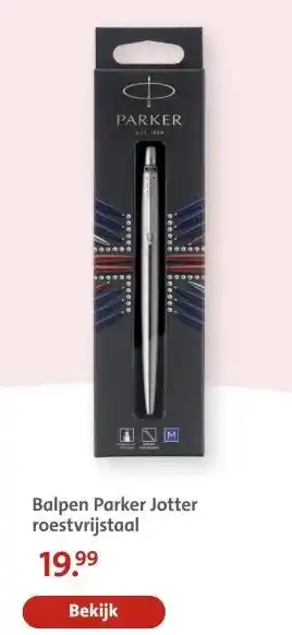 Bruna Balpen Parker Jotter roestvrijstaal aanbieding