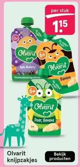 Etos Olvarit knijpzakjes aanbieding