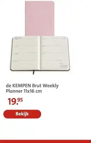 Bruna de KEMPEN Brut Weekly Planner 11x16 cm aanbieding